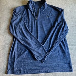 Mens Large Dark Blue Dri fit quarter zip pullover